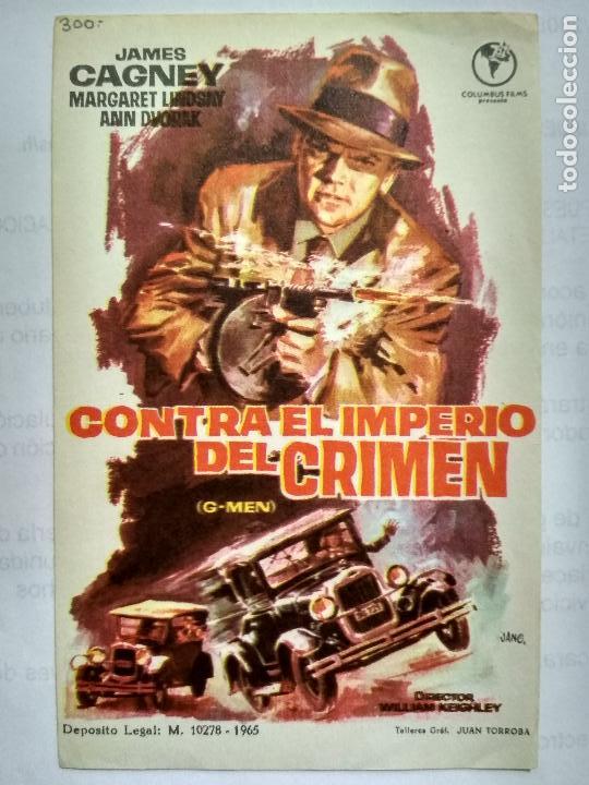 Folhetos de m&atilde;o de filmes antigos de cinema: FOLLETO DE CINE, CONTRA EL IMPERIO DEL CRIMEN, A&Ntilde;OS 60, ORIGINAL, SIN PUBLICIDAD