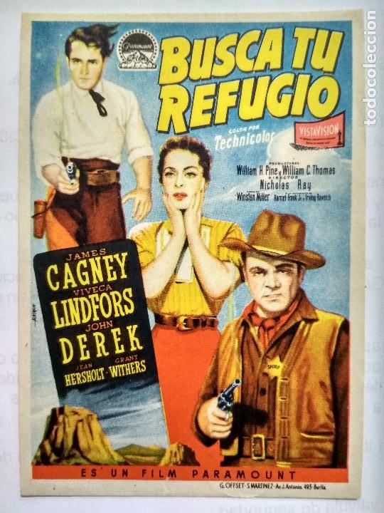 Folhetos de m&atilde;o de filmes antigos de cinema: FOLLETO DE CINE, BUSCA TU REFUGIO, A&Ntilde;OS 60, ORIGINAL, SIN PUBLICIDAD