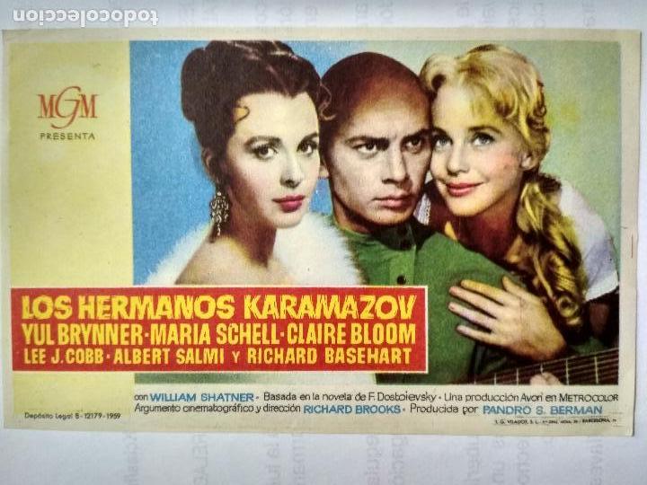 Folhetos de m&atilde;o de filmes antigos de cinema: FOLLETO DE CINE, LOS HERMANOS KARAMAZOV, A&Ntilde;OS 60, ORIGINAL, SIN PUBLICIDAD