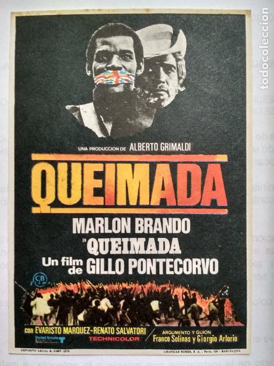 Cine: FOLLETO DE CINE, QUEIMADA CON MARLON BRANDO, A&Ntilde;OS 60, ORIGINAL, SIN PUBLICIDAD