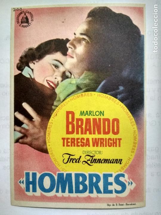 Cine: FOLLETO DE CINE, HOMBRES, MARLON BRANDO, A&Ntilde;OS 60, ORIGINAL