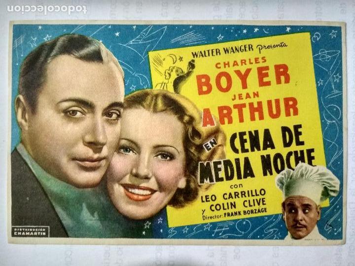 Folhetos de m&atilde;o de filmes antigos de cinema: FOLLETO DE CINE, CENA DE MEDIA NOCHE CON CHARLES BOYER, A&Ntilde;OS 50, ORIGINAL