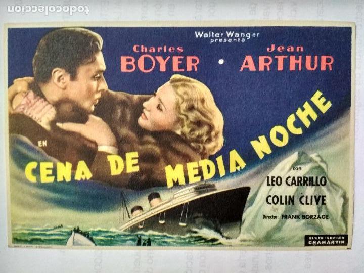 Folhetos de m&atilde;o de filmes antigos de cinema: FOLLETO DE CINE, CENA DE MEDIA NOCHE CON CHARLES BOYER, A&Ntilde;OS 50, ORIGINAL