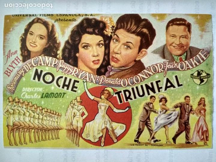  Flyers Publicitaires de films Anciens: FOLLETO DE CINE, NOCHE TRIUNFAL, ORIGINAL, SIN PUBLICIDAD
