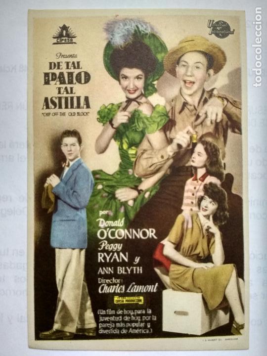  Flyers Publicitaires de films Anciens: FOLLETO DE CINE, DE TAL PALO TAL ASTILLA, ORIGINAL, SIN PUBLICIDAD