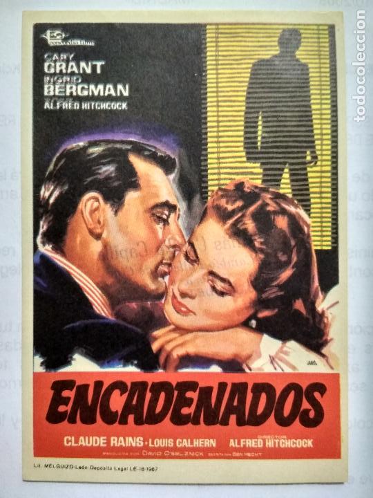  Flyers Publicitaires de films Anciens: FOLLETO DE CINE, ENCADENADOS CON INGRID BERGMAN, ORIGINAL, SIN PUBLICIDAD