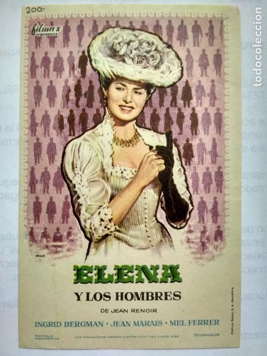  Flyers Publicitaires de films Anciens: FOLLETO DE CINE, ELENA Y LOS HOMBRES CON INGRID BERGMAN, ORIGINAL, SIN PUBLICIDAD