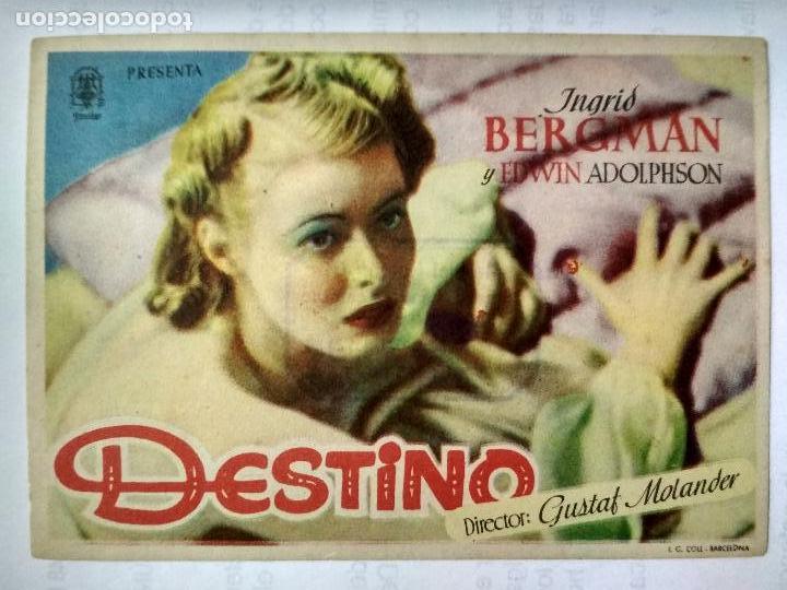  Flyers Publicitaires de films Anciens: FOLLETO DE CINE, DESTINO CON INGRID BERGMAN, ORIGINAL, SIN PUBLICIDAD