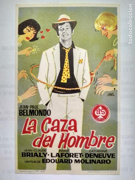  Flyers Publicitaires de films Anciens: FOLLETO DE CINE, LA CAZA DEL HOMBRE CON JEAN-PAUL BELMONDO, ORIGINAL