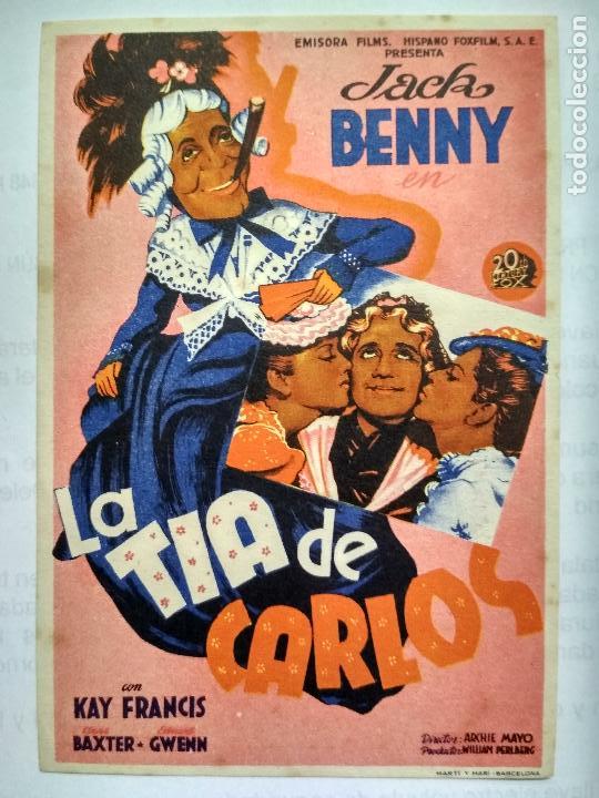  Flyers Publicitaires de films Anciens: FOLLETO DE CINE, LA TIA DE CARLOS, ORIGINAL, SIN PUBLICIDAD