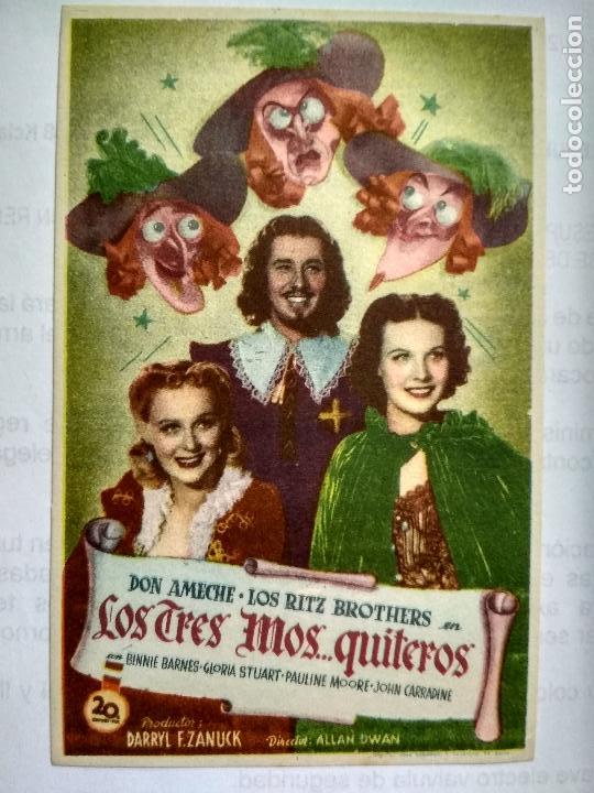  Flyers Publicitaires de films Anciens: FOLLETO DE CINE, LOS TRES MOS QUITEROS, ORIGINAL, SIN PUBLICIDAD