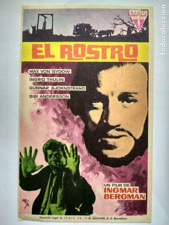  Flyers Publicitaires de films Anciens: FOLLETO DE CINE, EL ROSTRO, ORIGINAL, SIN PUBLICIDAD