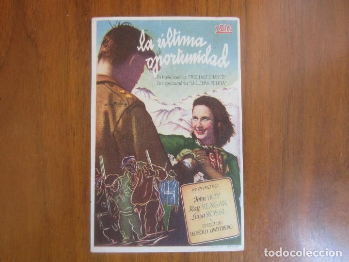 Cine: PROGRAMA DE CINE FOLLETO DE MANO-LA ULTIMA OPORTUNIDAD-A&Ntilde;OS 40-50 SIN PUBLICIDAD VER FOTO