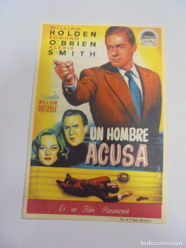 Cine: PROGRAMA DE CINE. C/P. UN HOMBRE ACUSA. CINE BALEAR PROGRESO - Foto 1