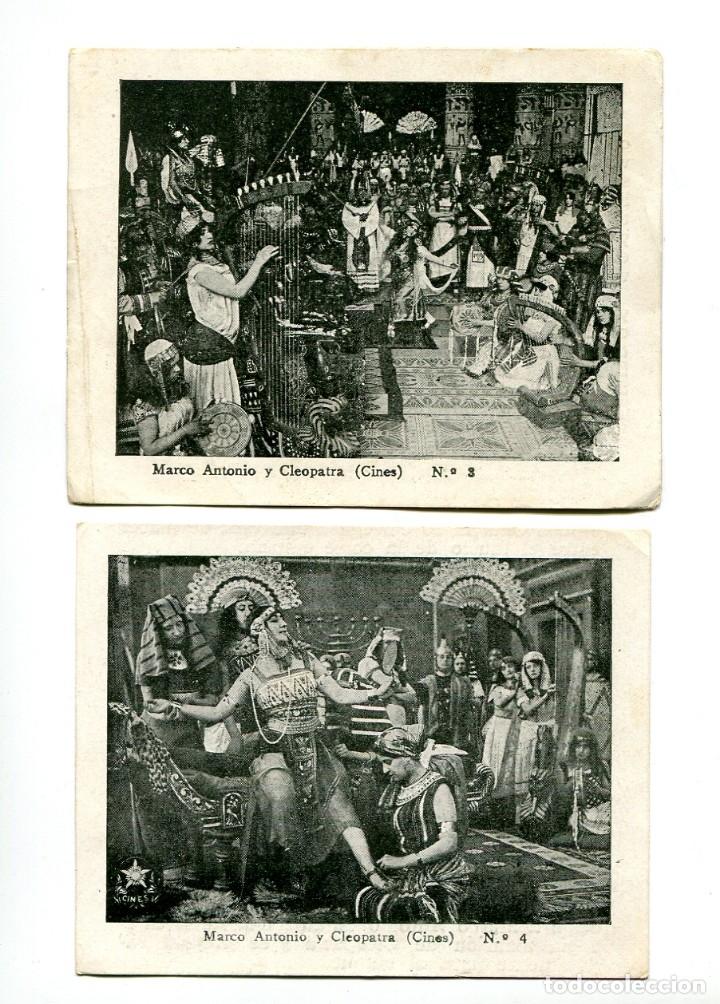 Cine: MARCO ANTONIO Y CLEOPATRA.2 CROMOS- FOTOTIPIAS, LOS N&ordm; 3 y 4. 1914-15