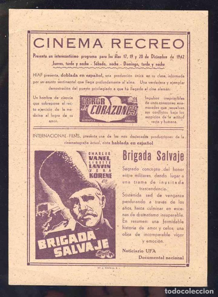 Cine: Programa de cine local: BRIGADA SALVAJE - ERROR DE CORAZONES - Foto 1