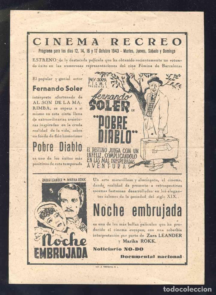 Cine: Programa de cine local: POBRE DIABLO - NOCHE EMBRUJADA - Foto 1