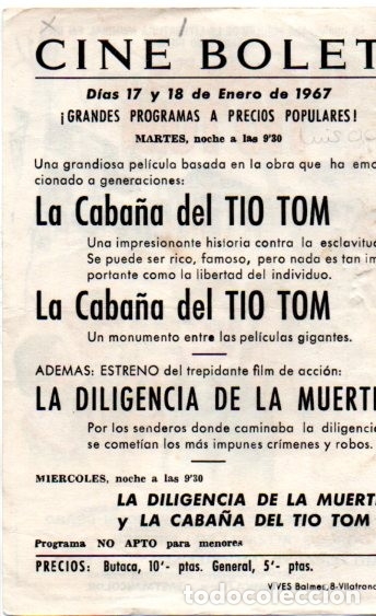 Cine: PROGRAMA DE CINE. LA CABA&Ntilde;A DEL TIO TOM CON PUBLICIDAD - Foto 2