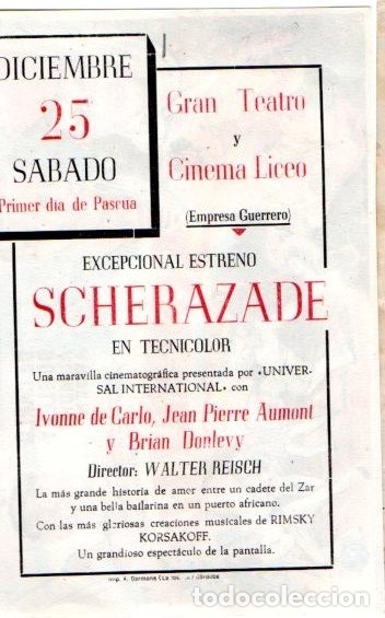 Cine: PROGRAMA DE CINE. SCHERAZADE CON PUBLICIDAD - Foto 2