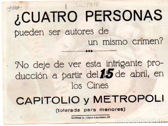 Cine: PROGRAMA DE CINE. CUATRO CULPABLES CON PUBLICIDAD - Foto 2