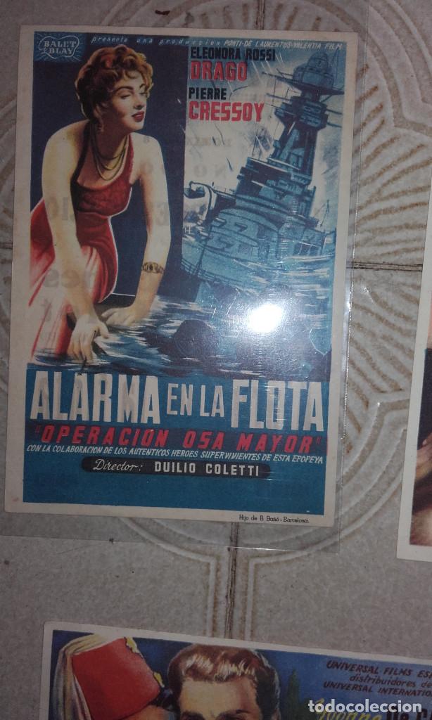 Folhetos de m&atilde;o de filmes antigos de cinema: ALARMA EN LA FLOTA OPERACION  OSA MAYOR  CINE CERVANTES