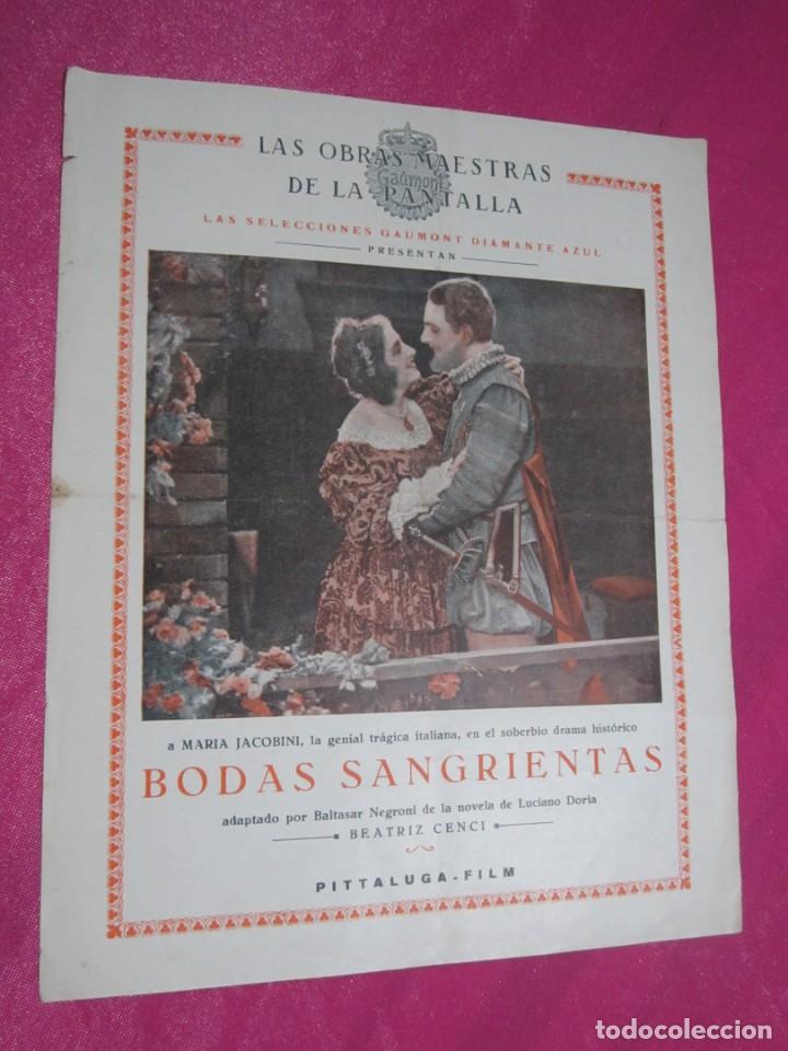 Cine: BODAS SANGRIENTAS PROGRAMA CINE MUDO 1928 C3 - Foto 1