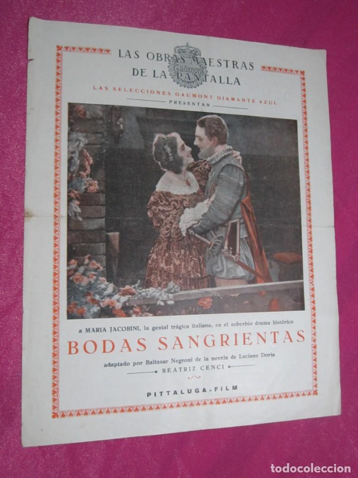 Cine: BODAS SANGRIENTAS PROGRAMA CINE MUDO 1928 C3 - Foto 3