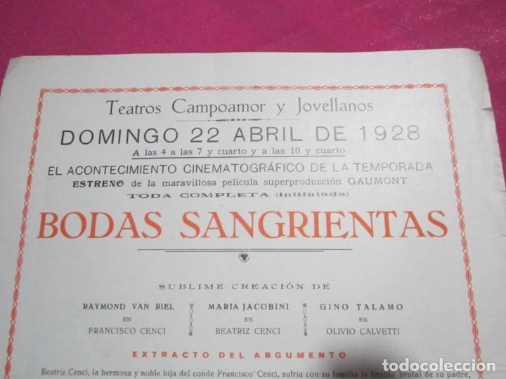 Cine: BODAS SANGRIENTAS PROGRAMA CINE MUDO 1928 C3 - Foto 6