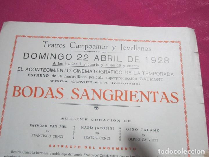 Cine: BODAS SANGRIENTAS PROGRAMA CINE MUDO 1928 C3 - Foto 7