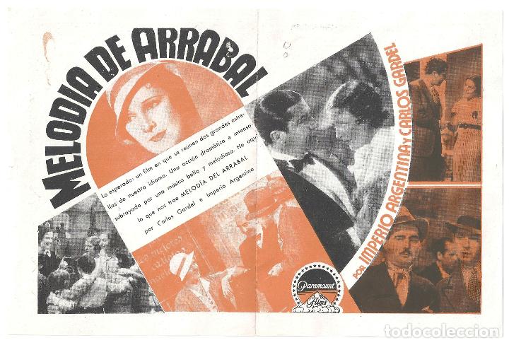 Cine: PTCC 009 MELODIA DE ARRABAL PROGRAMA DOBLE PARAMOUNT IMPERIO ARGENTINA CARLOS GARDEL - Foto 2