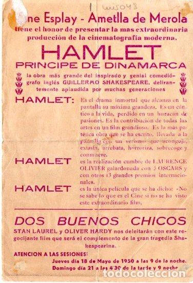 Cine: PROGRAMA DE CINE. HAMLET PRINCIPE DE DINAMARCA CON PUBLICIDAD - Foto 2
