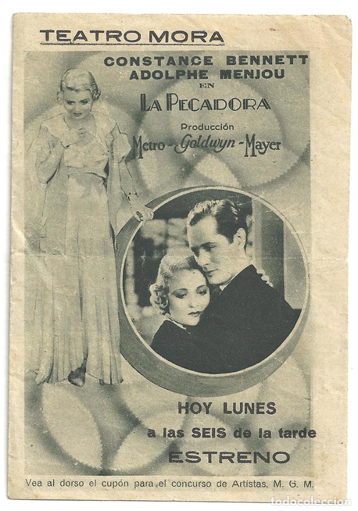 Cine: PTEB 004 LA PECADORA PROGRAMA DOBLE VERDE CONCURSO MGM CLARK GABLE CONSTANCE BENNETT - Foto 1