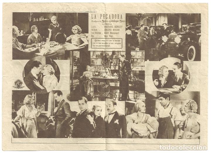 Cine: PTEB 004 LA PECADORA PROGRAMA DOBLE VERDE CONCURSO MGM CLARK GABLE CONSTANCE BENNETT - Foto 2