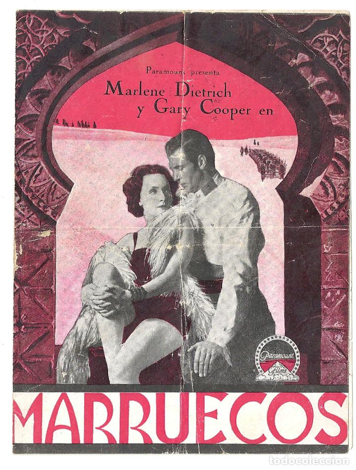 Cine: PTEB 008 MARRUECOS PROGRAMA DOBLE PARAMOUNT MARLENE DIETRICH GARY COOPER LEGION - Foto 1