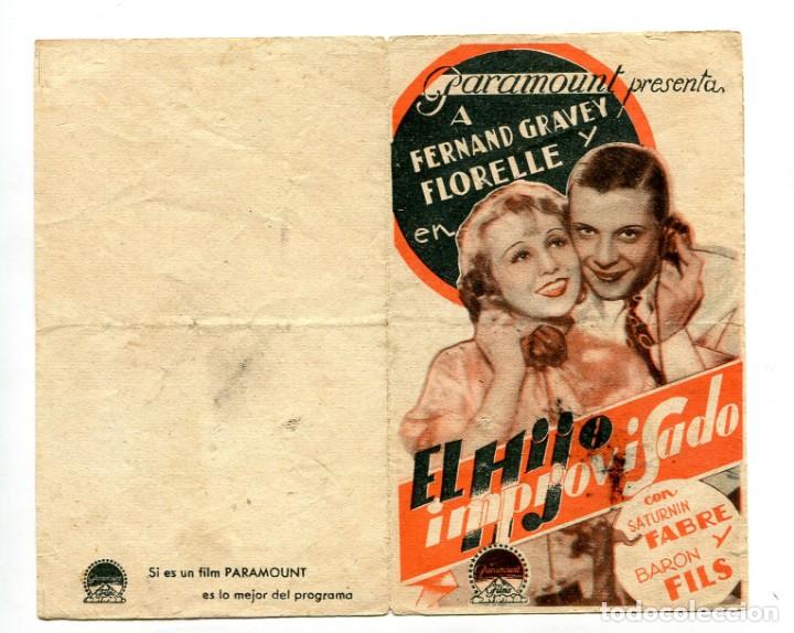  Flyers Publicitaires de films Anciens: EL HIJO IMPROVISADO, con Florelle.