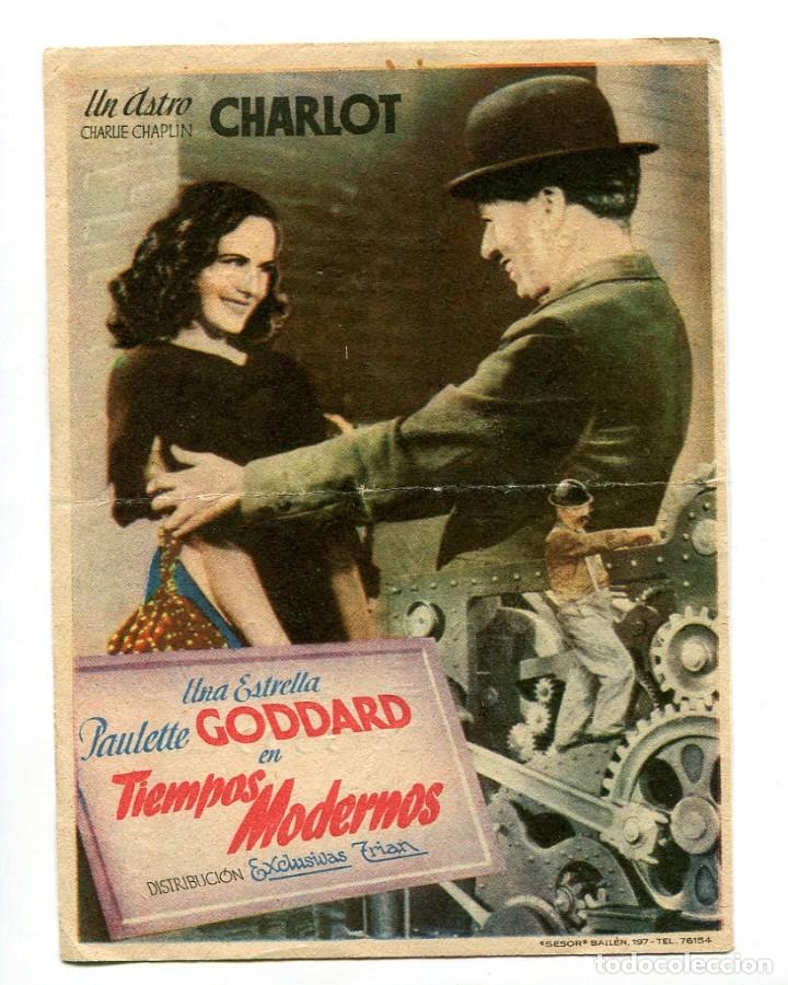  Flyers Publicitaires de films Anciens: TIEMPOS MODERNOS, con Charles Choplin.
