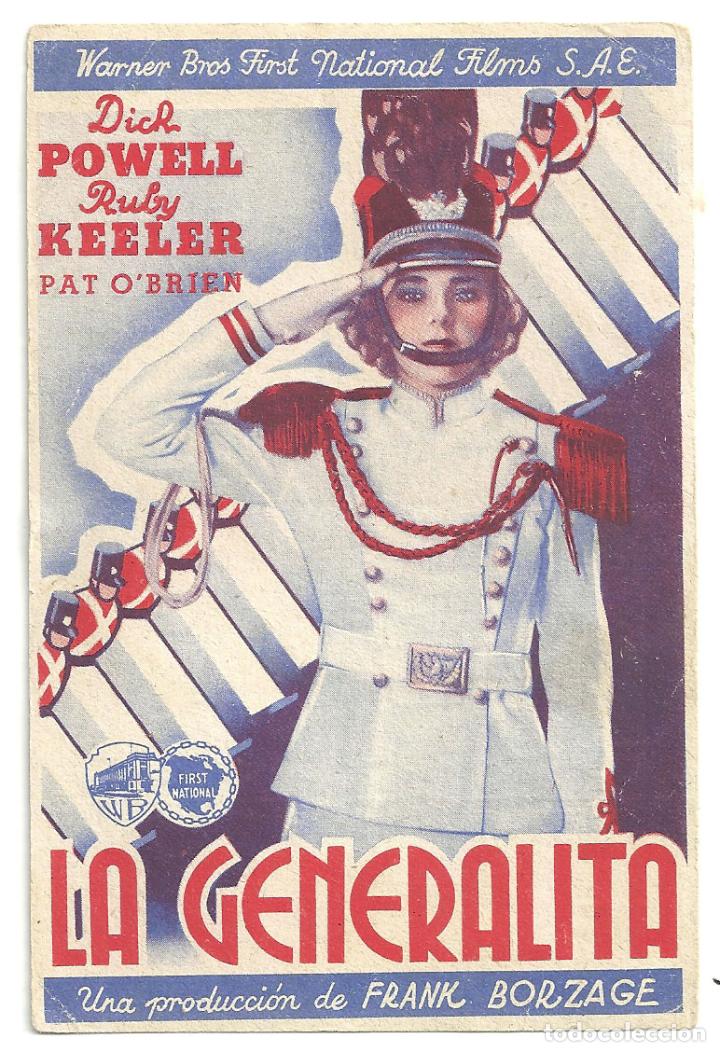 Cine: PTEB 011 LA GENERALITA PROGRAMA TARJETA WARNER DICK POWELL RUBY KEELER TYRONE POWER - Foto 1