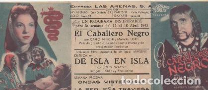 Cine: PROGRAMA DE CINE TRIPLE. EL CABALLERO NEGRO CON PUBLICIDAD - Foto 1
