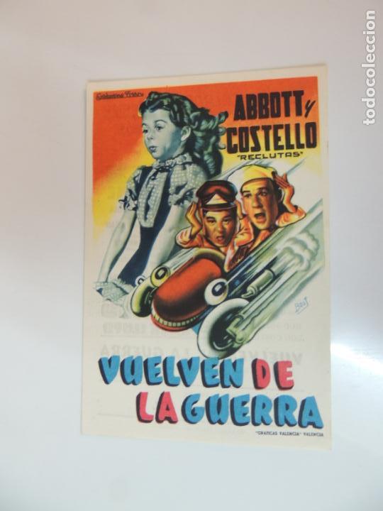 Cine: vuelven de la guerra abbott y costello reclutas - folleto mano original - impreso