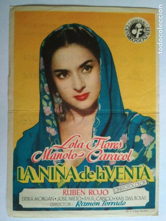 Cine: FOLLETO DE CINE, LA NI&Ntilde;A DE LA VENTA CON LOLA FLORES, A&Ntilde;OS 60, ORIGINAL, CINE FRONTON