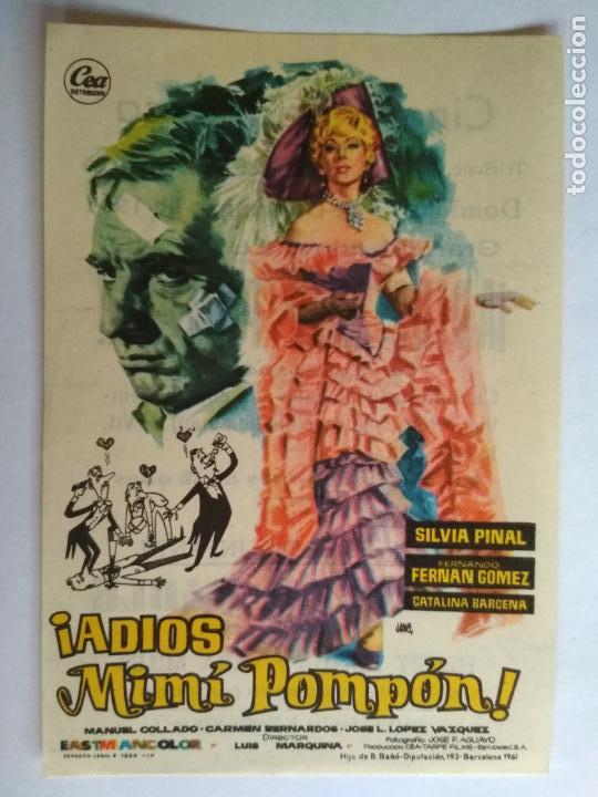Cine: FOLLETO DE CINE, ADIOS, MIMI POMPON CON F. FERNAN GOMEZ, A&Ntilde;OS 60, ORIGINAL, CINE MARIA LUISA