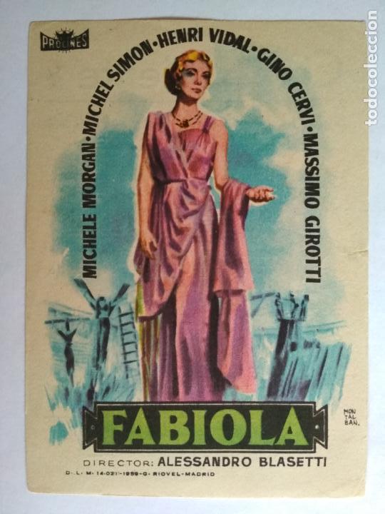 Cine: FOLLETO DE CINE, FABIOLA CON MICHELE MORGAN, A&Ntilde;OS 60, ORIGINAL, CINE ORIENTE