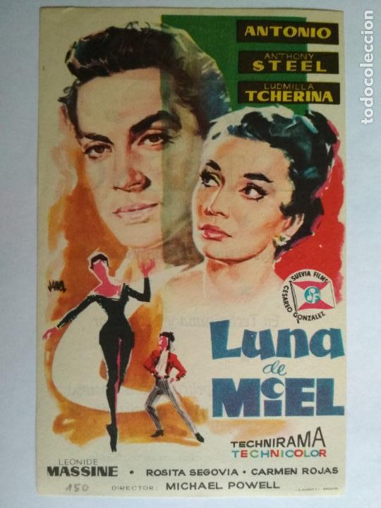 Cine: FOLLETO DE CINE, LUNA DE MIEL CON ANTONIO, A&Ntilde;OS 60, ORIGINAL, TEATRO FALLA - CADIZ