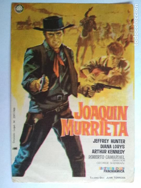 Kino: FOLLETO DE CINE, JOAQUIN MURRIETA CON JEFREY HUNTER, A&Ntilde;OS 60, ORIGINAL, CINE BOHEMIO