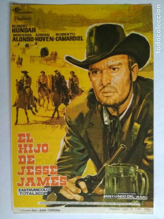 Kino: FOLLETO DE CINE, EL HIJO DE JESSE JAMES CON ROBERT HUNDAR, A&Ntilde;OS 60, ORIGINAL, CINE CALATRAVA