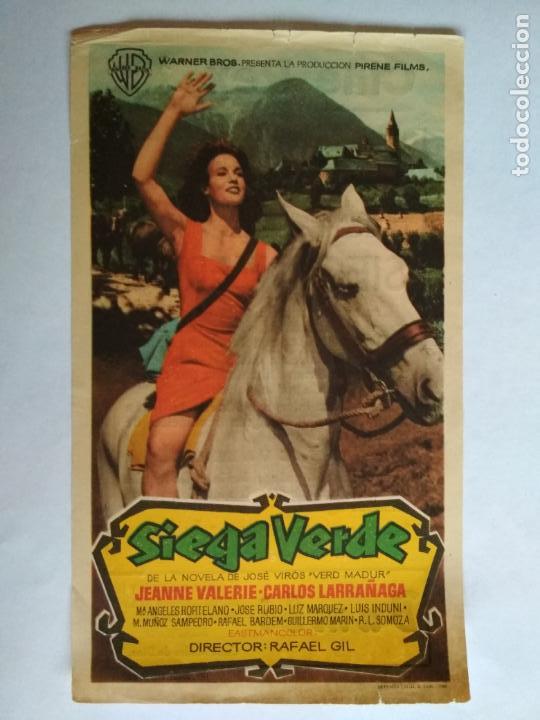 Kino: FOLLETO DE CINE, SIEGA VERDE CON JEANNE VALERIE , ORIGINAL, CINE REX