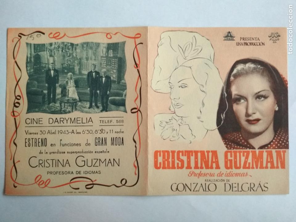 Kino: FOLLETO DE CINE DOBLE, CRISTINA GUZMAN CON MARTA SANTA-OLALLA  , ORIGINAL, CINE DARYMELIA