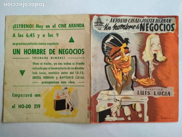 Cine: FOLLETO DE CINE DOBLE, UN HOMBRE DE NEGOCIOS CON ANTONIO CASAL, ORIGINAL, CINE ARANDA