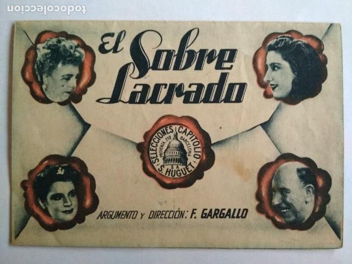 Cine: FOLLETO DE CINE DOBLE, EL SOBRE LACRADO CON LUISITA GARGALLO, ORIGINAL, CINEMA DIANA