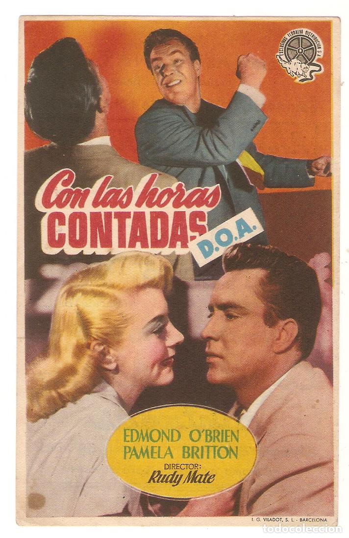 Cine: CON LAS HORAS CONTADAS - EDMOND O'BRIEN, PAMELA BRITTON - CINE LAS ARENAS, LICEO, ALB&Eacute;NIZ Y ALBORADA